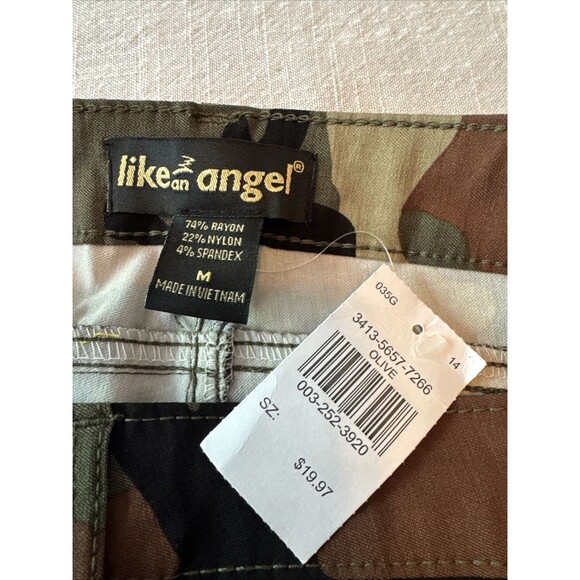 Like An Angel Ruched‎ Scrunched Lightweight Camo Skinny Pants Size M - NWT - Picture 4 of 8